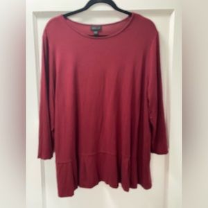 J.Jill Jjill wearever collection burgundy pleated knit